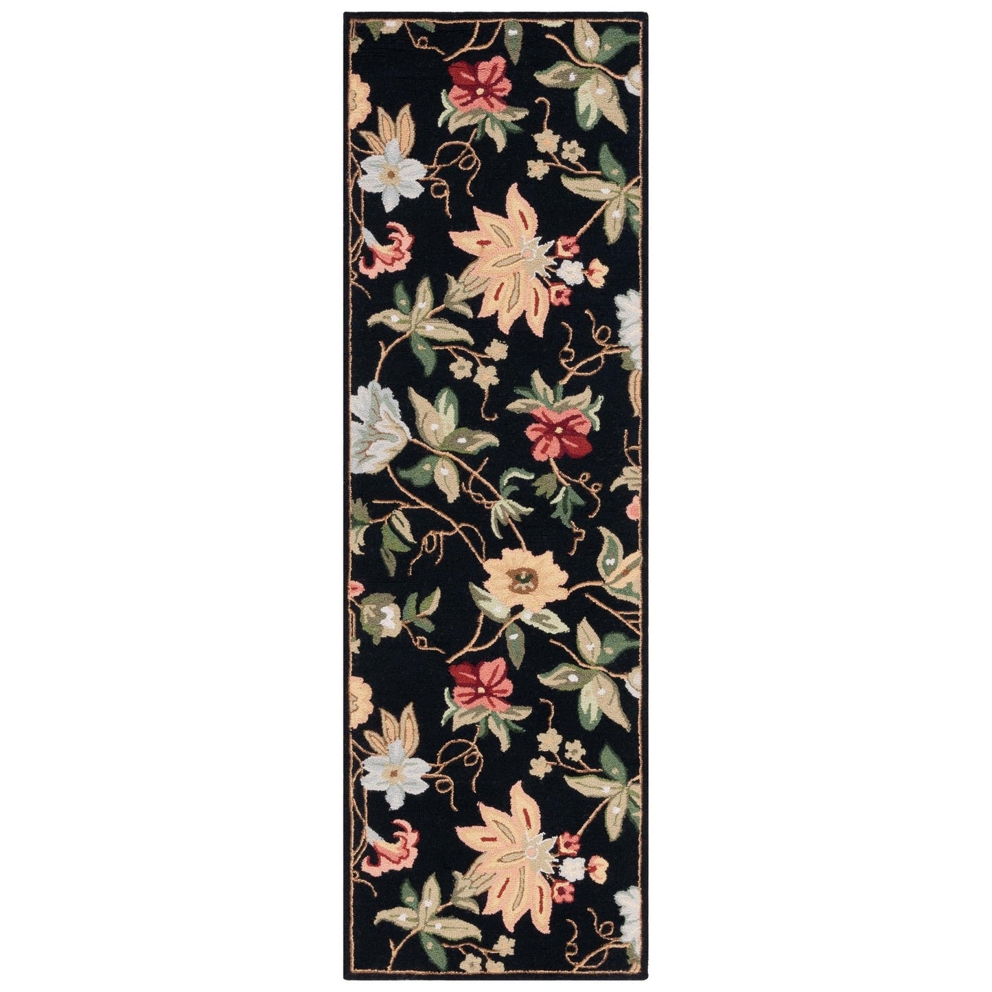 Tapis en laine floral Chelsea Yauhenia fait main SAFAVIEH de style campagnard français