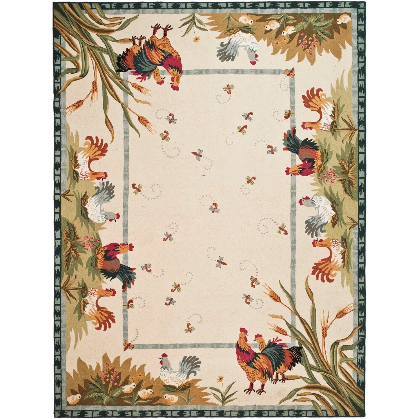 Tapis en laine fait main Chelsea Yauheniya de style coq de campagne française SAFAVIEH