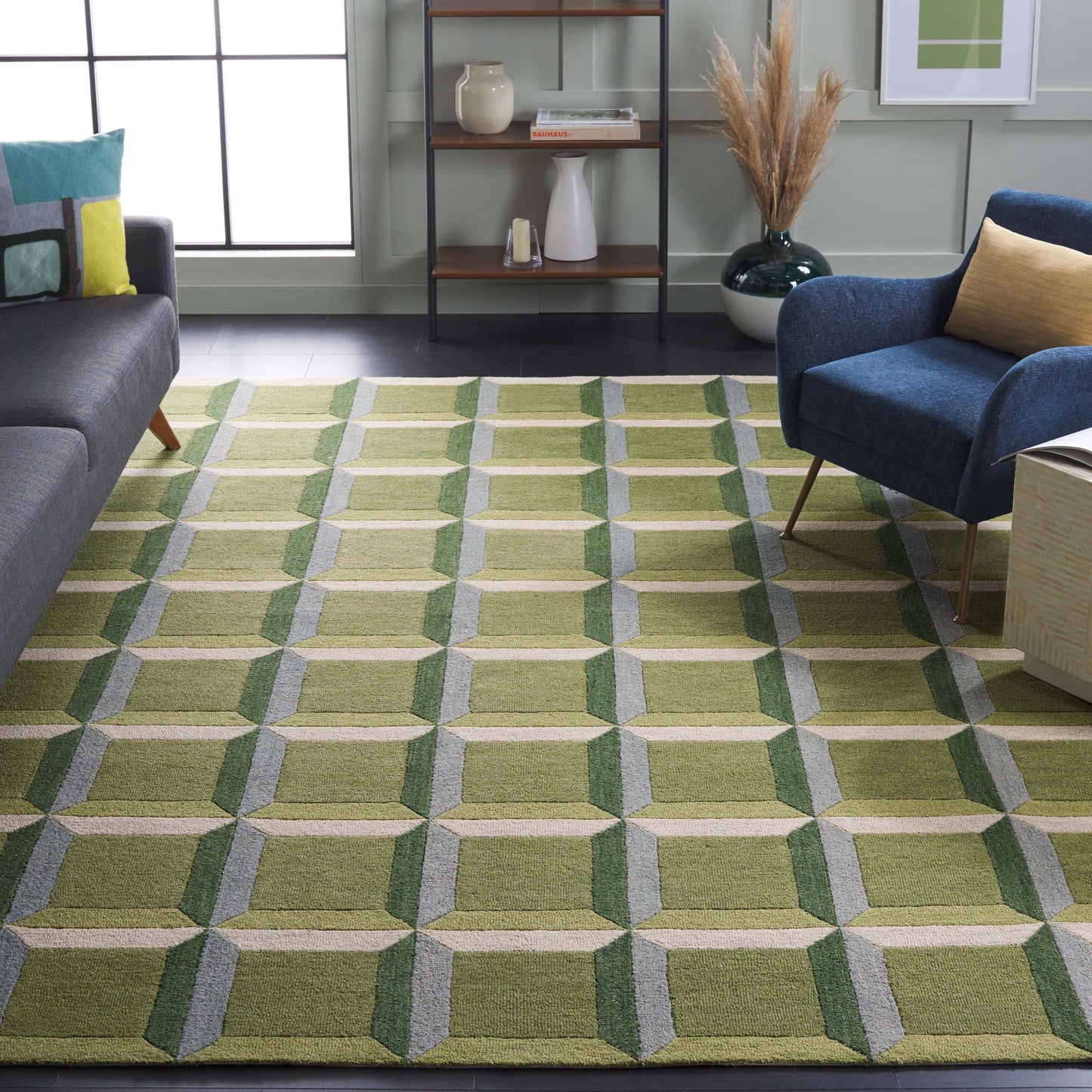 Tapis en laine fait main SAFAVIEH Genre Hikariko, style moderne du milieu du siècle