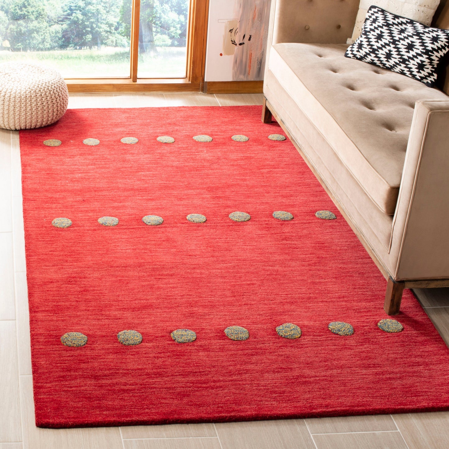 Tapis moderne en laine fait main SAFAVIEH Himalaya Poppy Glossary
