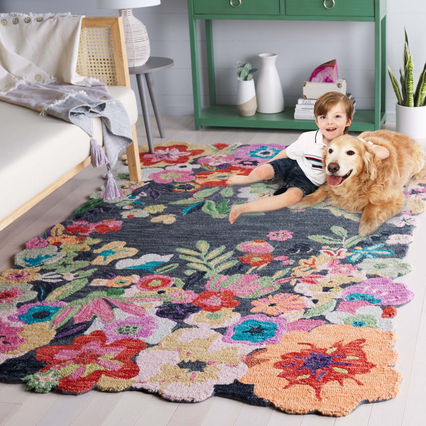 Tapis en laine fait main SAFAVIEH Jardin Malfrid Country
