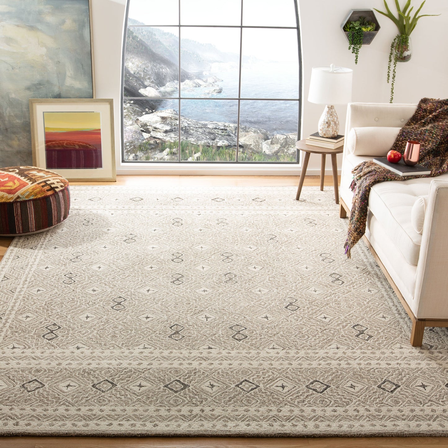 Tapis en laine Lutetia micro-bouclé fait main SAFAVIEH