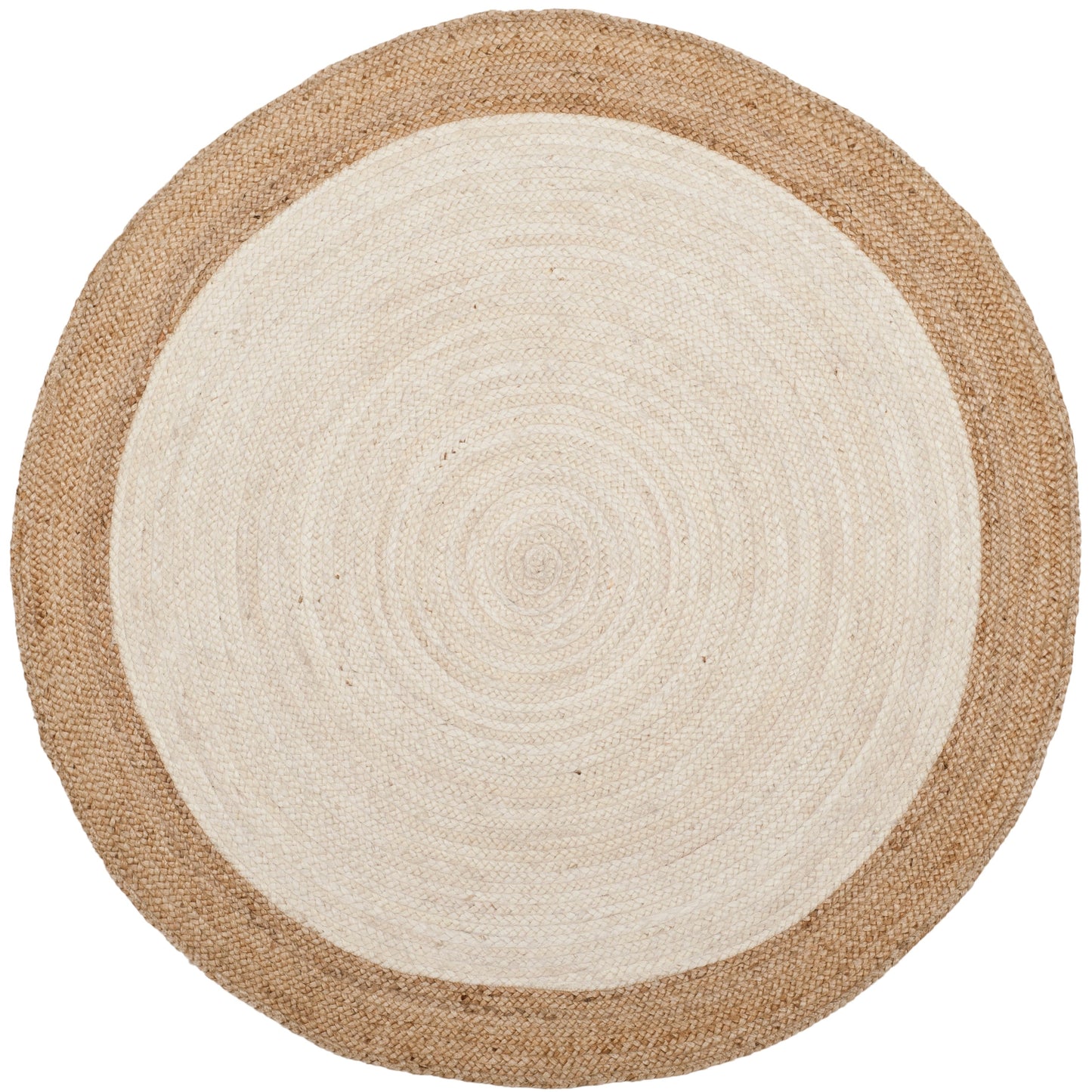 Tapis rond en jute fait main en fibres naturelles Jolette avec bordure SAFAVIEH