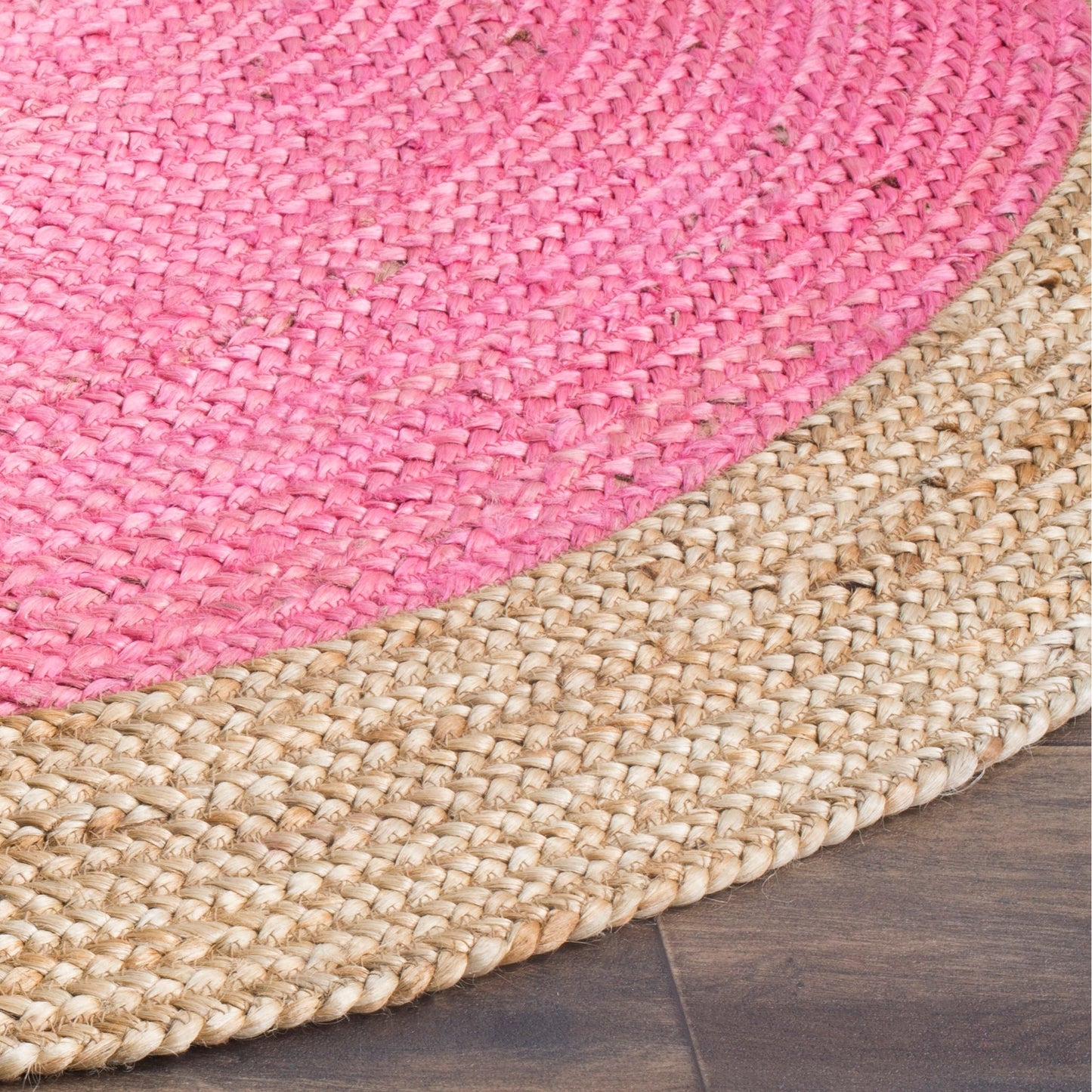 Tapis rond en jute fait main en fibres naturelles Jolette avec bordure SAFAVIEH
