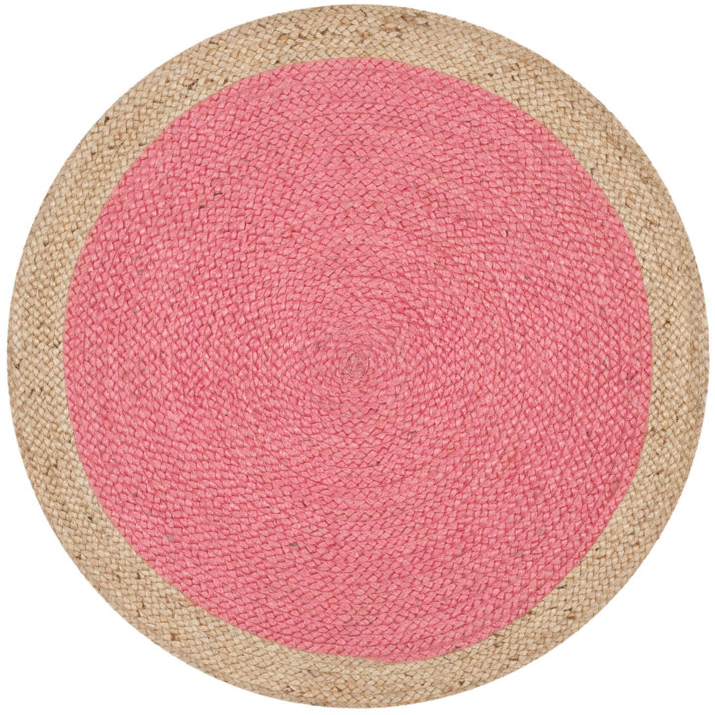 Tapis rond en jute fait main en fibres naturelles Jolette avec bordure SAFAVIEH