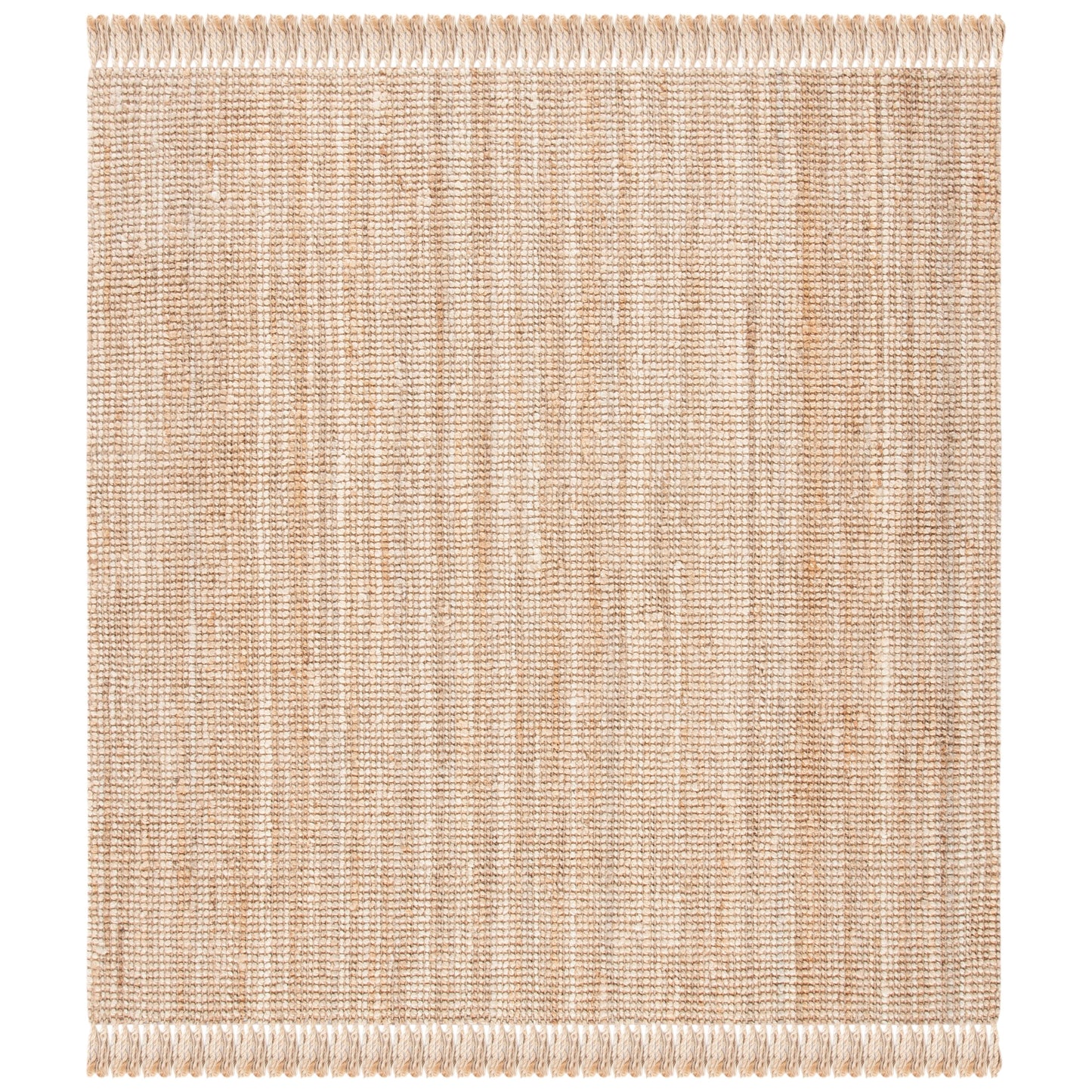 Tapis Mirnesa en jute fait main en fibre naturelle avec franges SAFAVIEH