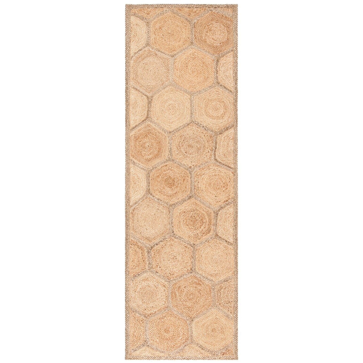 Tapis en jute nid d'abeille Nargiz en fibre naturelle fait main SAFAVIEH