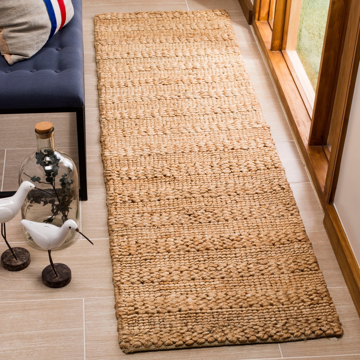 SAFAVIEH Tapis en jute Zaniyah en fibre naturelle fait à la main