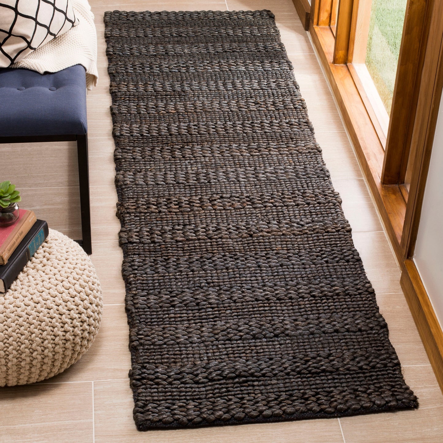 SAFAVIEH Tapis en jute Zaniyah en fibre naturelle fait à la main