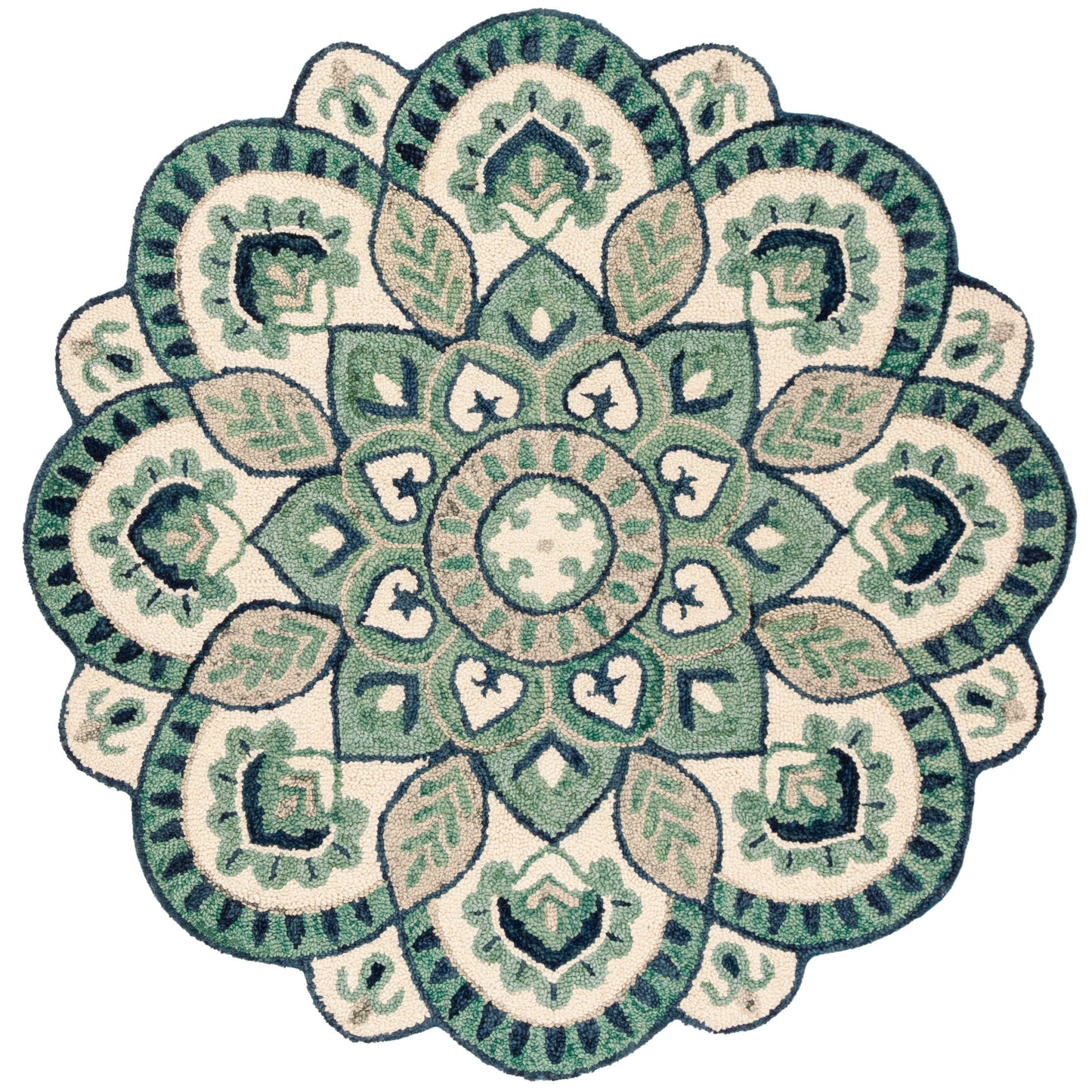 Tapis fantaisie en laine orné de fleurs Sheyla fait main SAFAVIEH