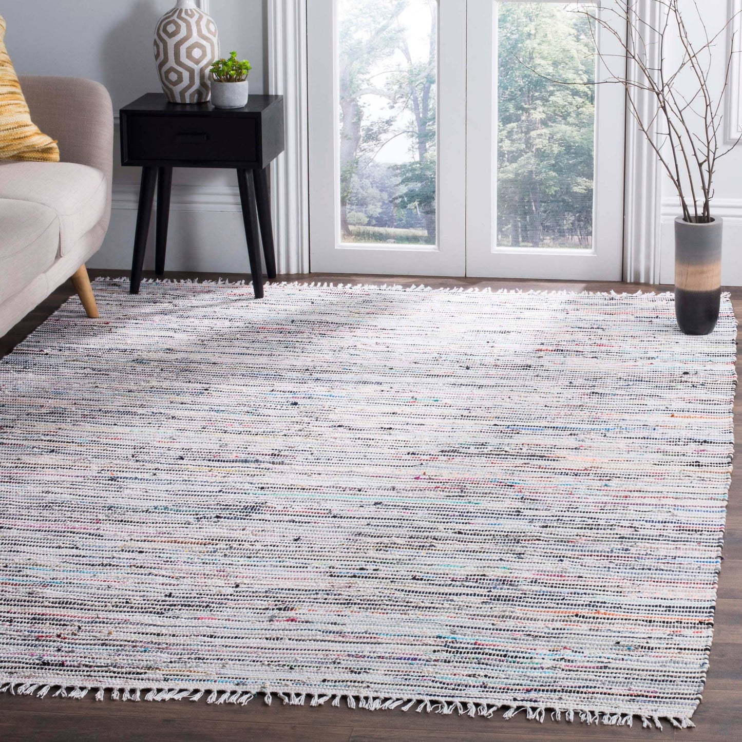 Tapis en coton à rayures Litzy fait main SAFAVIEH