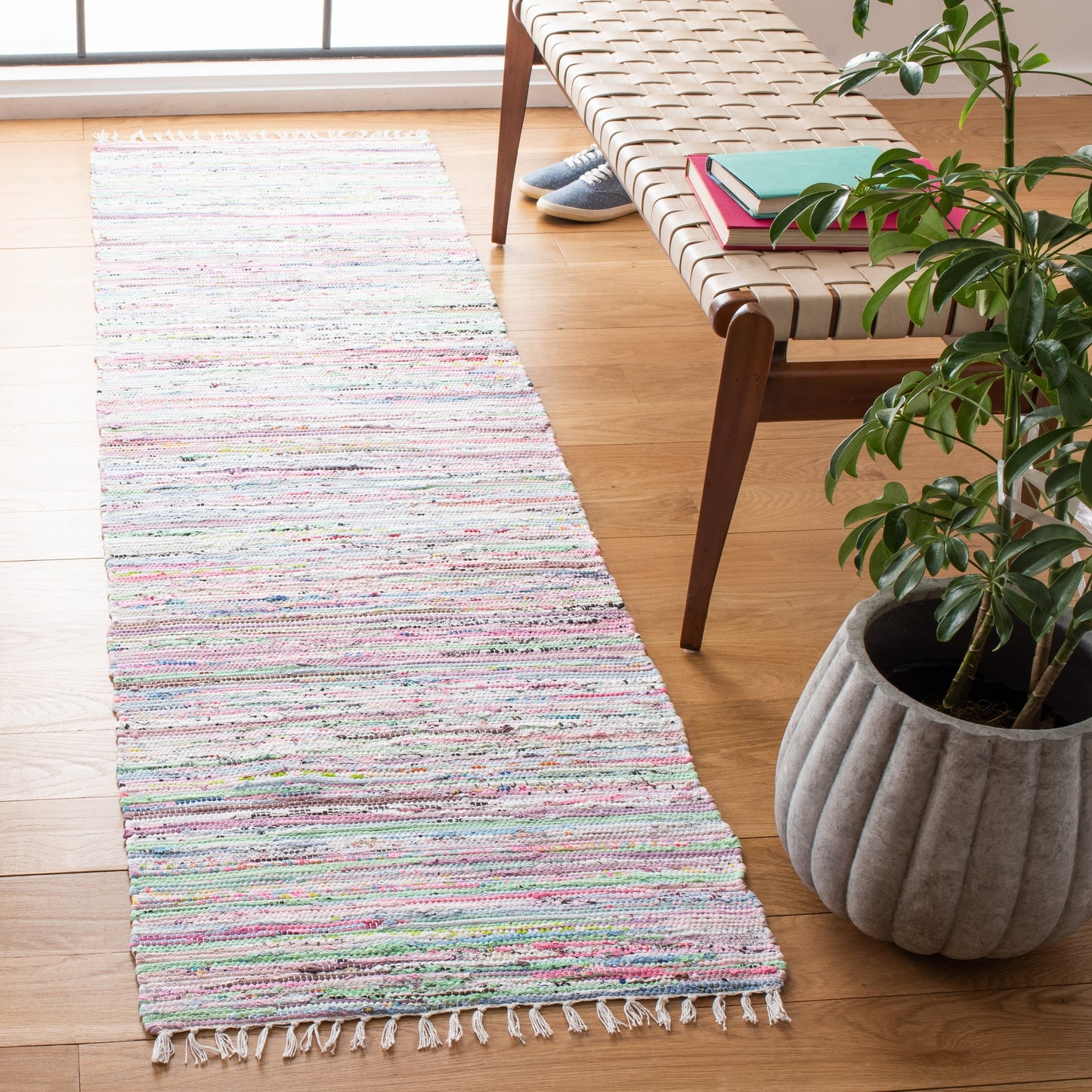 Tapis en coton à rayures Litzy fait main SAFAVIEH