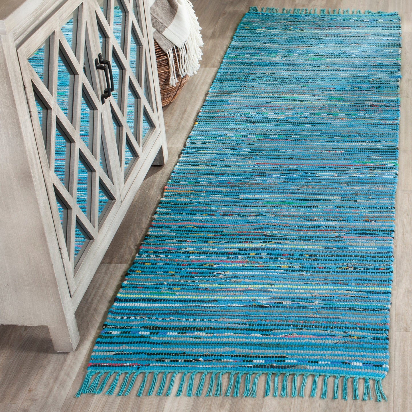 Tapis en coton à rayures Litzy fait main SAFAVIEH