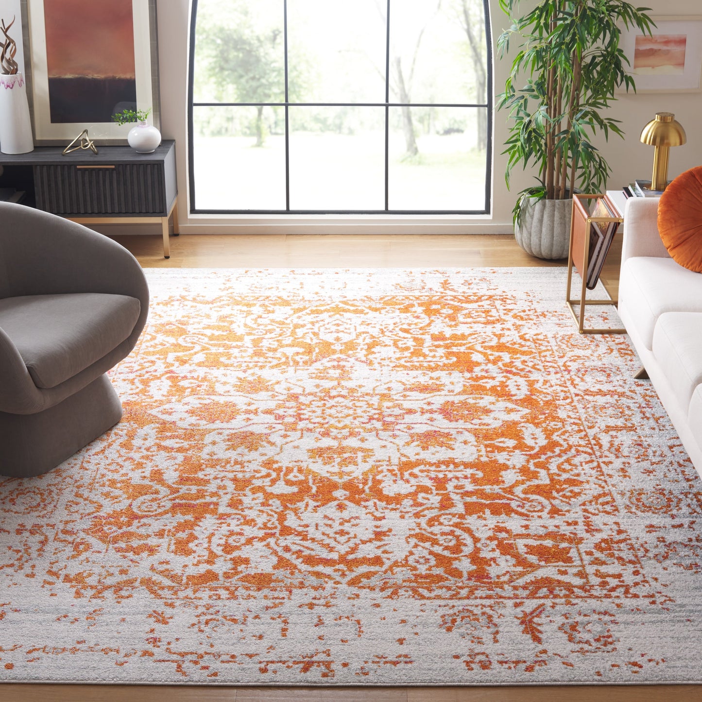 SAFAVIEH Madison Delois Medallion Rustic Farmhouse Distressed Rug