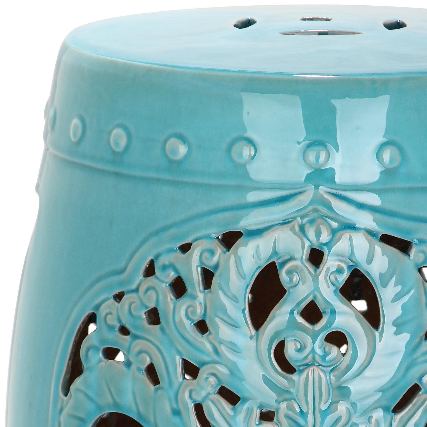 SAFAVIEH Sharareh Antique White Ceramic Decorative Garden Stool