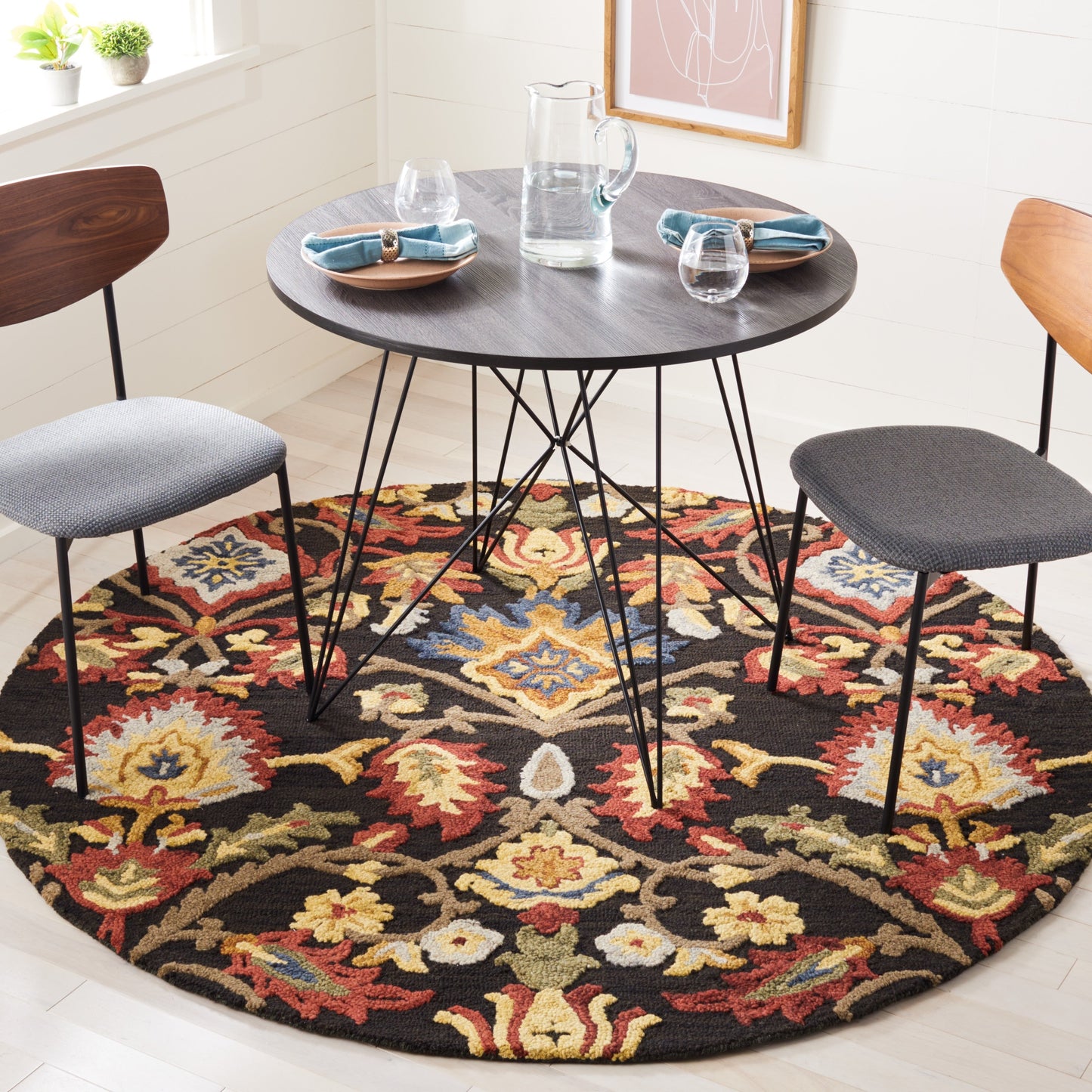 SAFAVIEH, Handmade Marietje Blossom French Country Wool Area Rug
