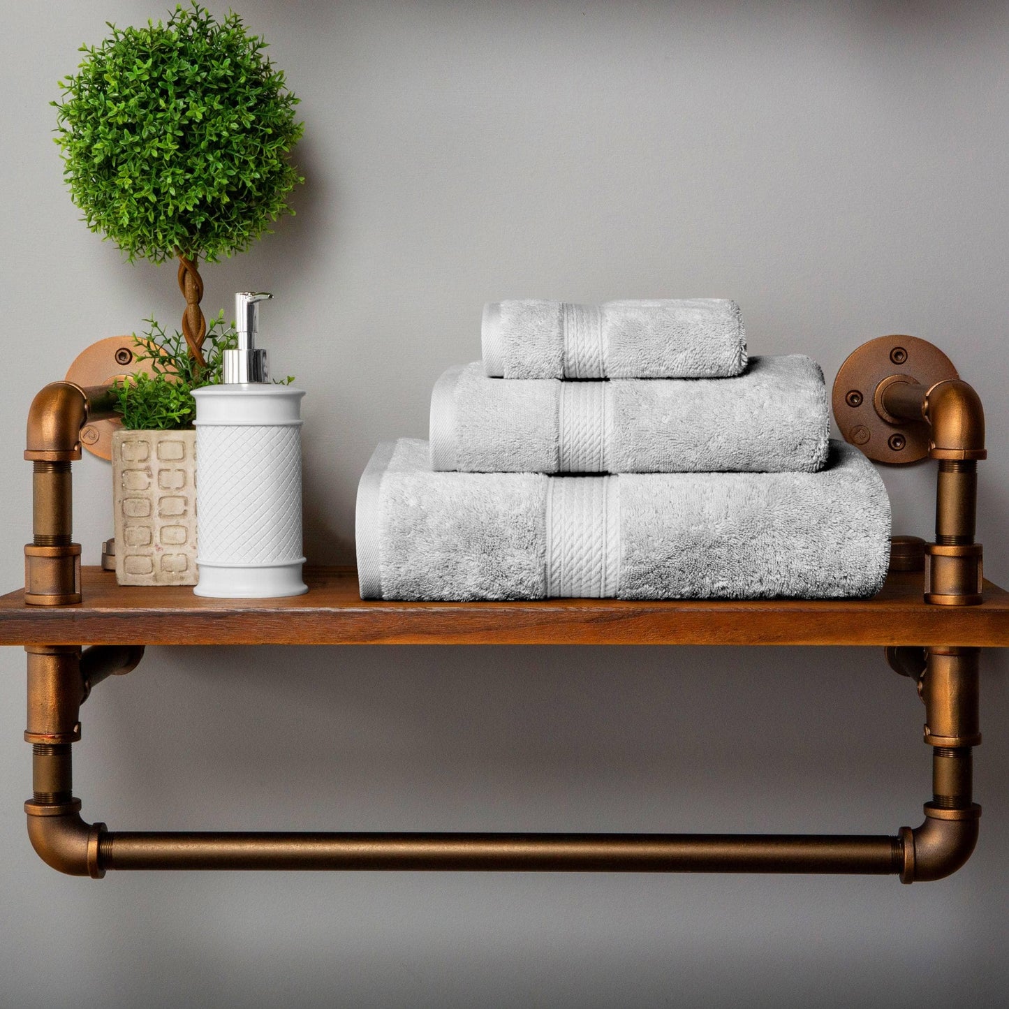 Ensemble de serviettes 3 pièces en coton égyptien épais de qualité supérieure