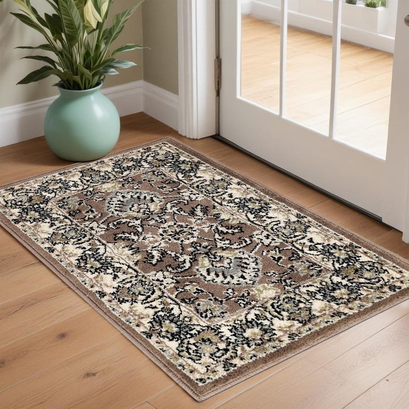 Tapis d'intérieur ou de couloir classique à motif floral Superior Lille