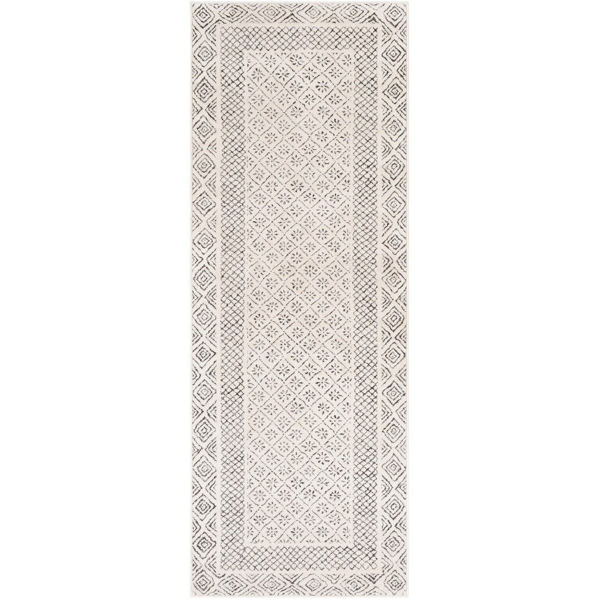 Tapis Livabliss Tiffany Grey à bordure bohème