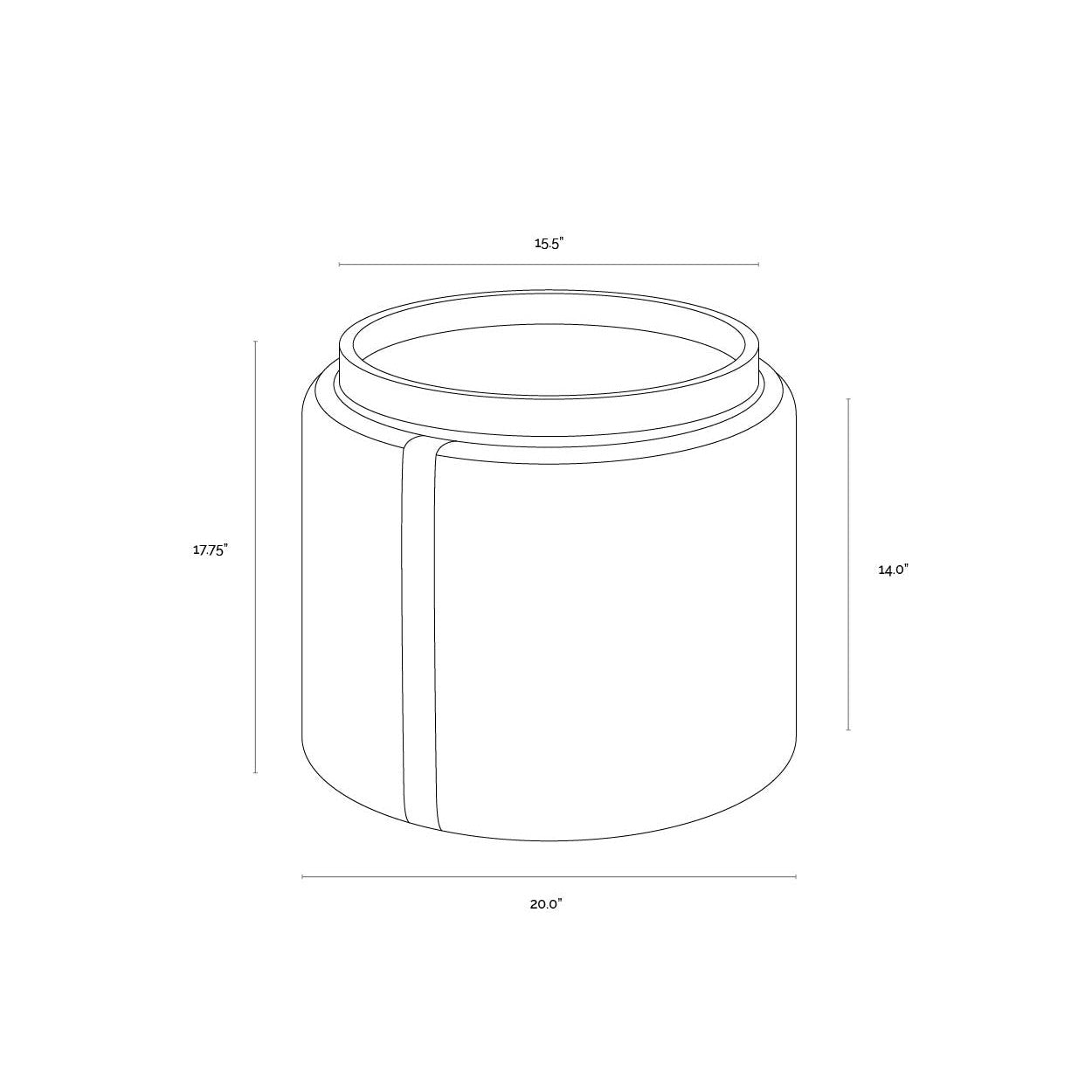 Pouf de rangement Sunpan Borelli