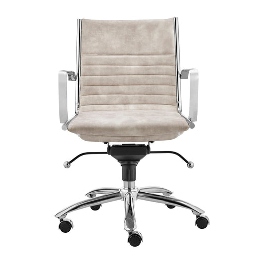 Chaise de bureau à dossier bas Dirk de style européen en velours