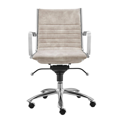 Chaise de bureau à dossier bas Dirk de style européen en velours