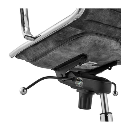 Chaise de bureau à dossier bas Dirk de style européen en velours