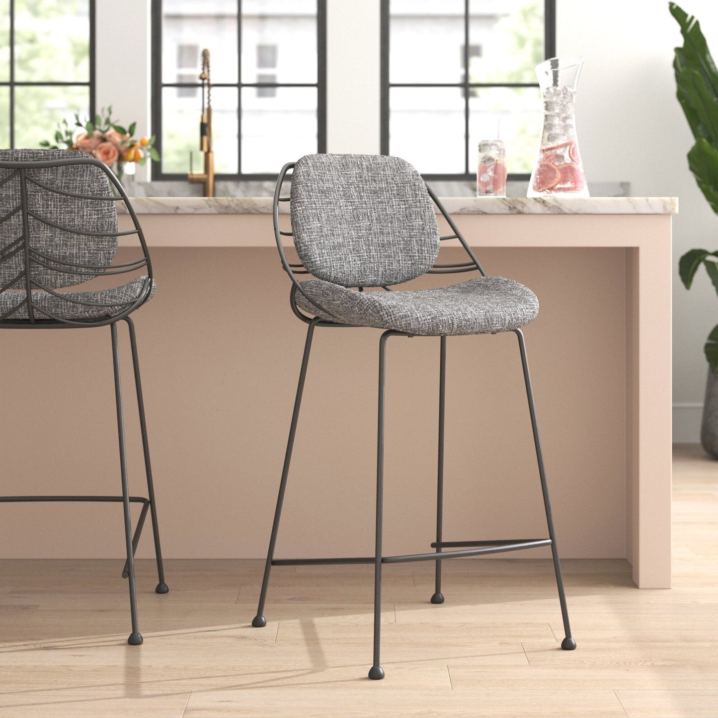 Tabouret de bar Linnea de style européen - Lot de 2