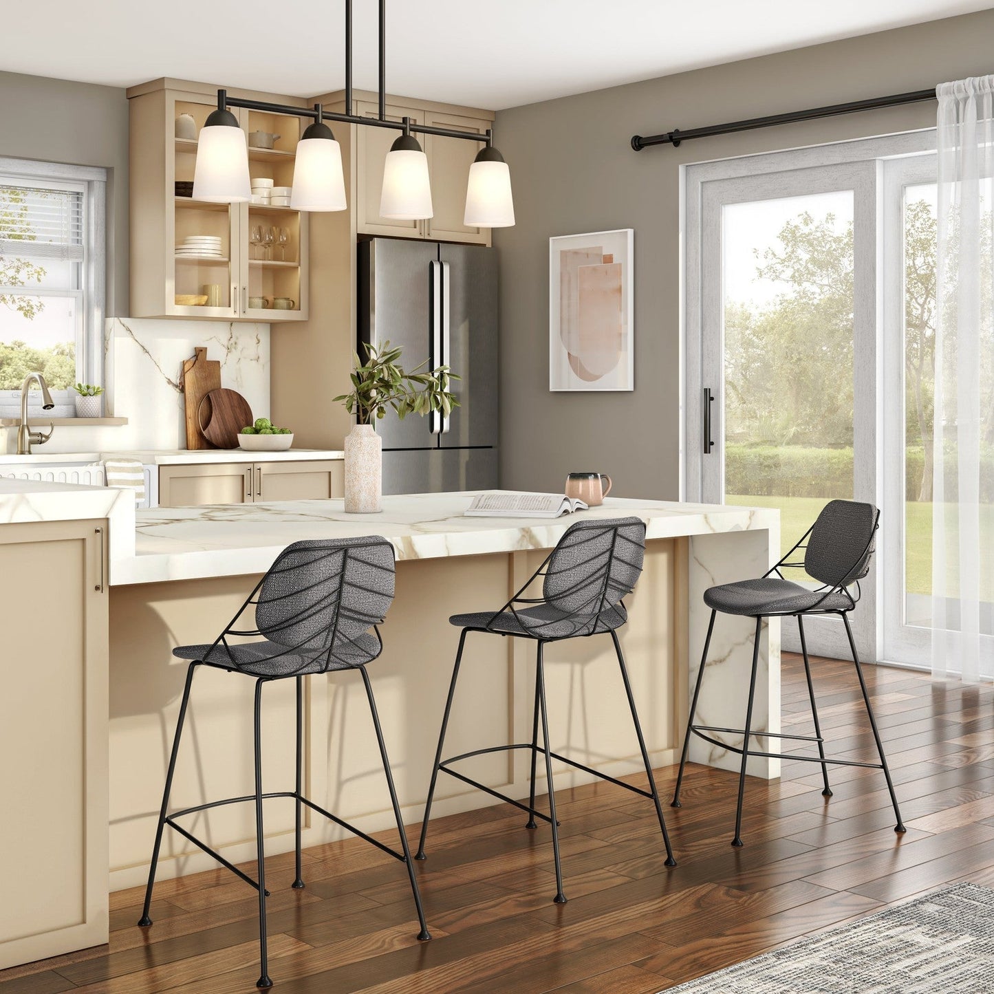 Tabouret de bar Linnea de style européen - Lot de 2