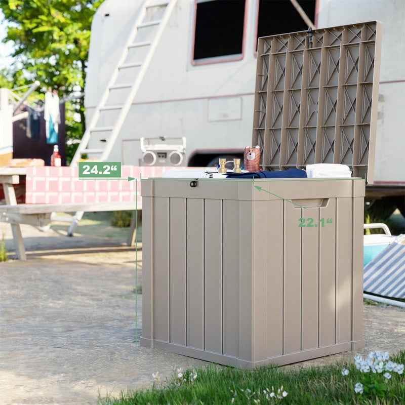Outdoor Patio Storage Resin Lockable Deck Box