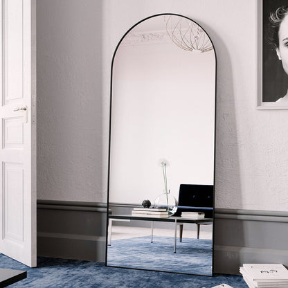 Miroir de sol arqué pleine longueur Miroir sur pied complet Décoration murale