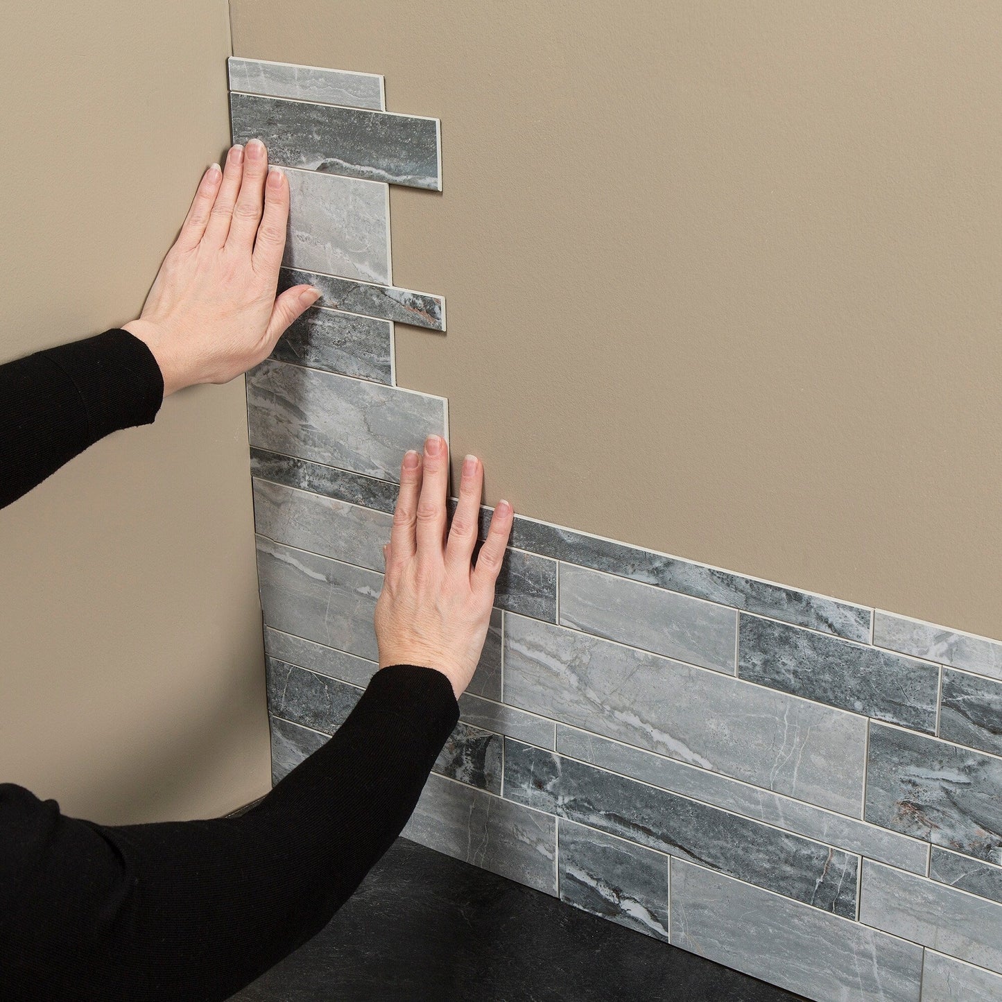 Carrelage mural adhésif Aspect Collage