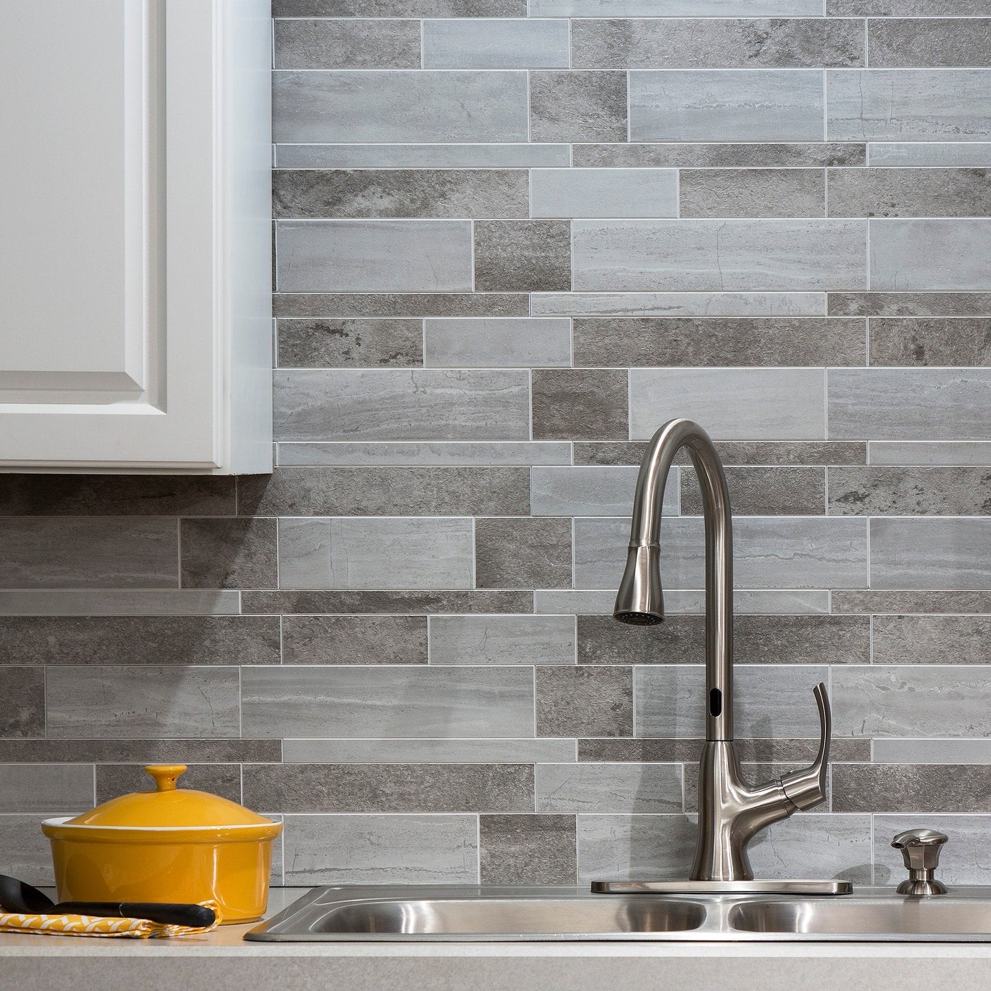 Carrelage mural adhésif Aspect Collage