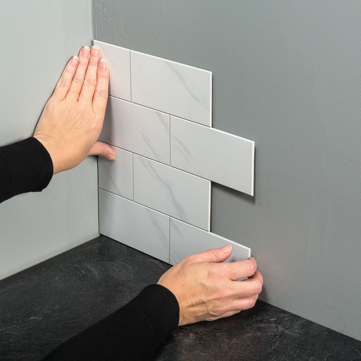 Carrelage mural adhésif Aspect Collage