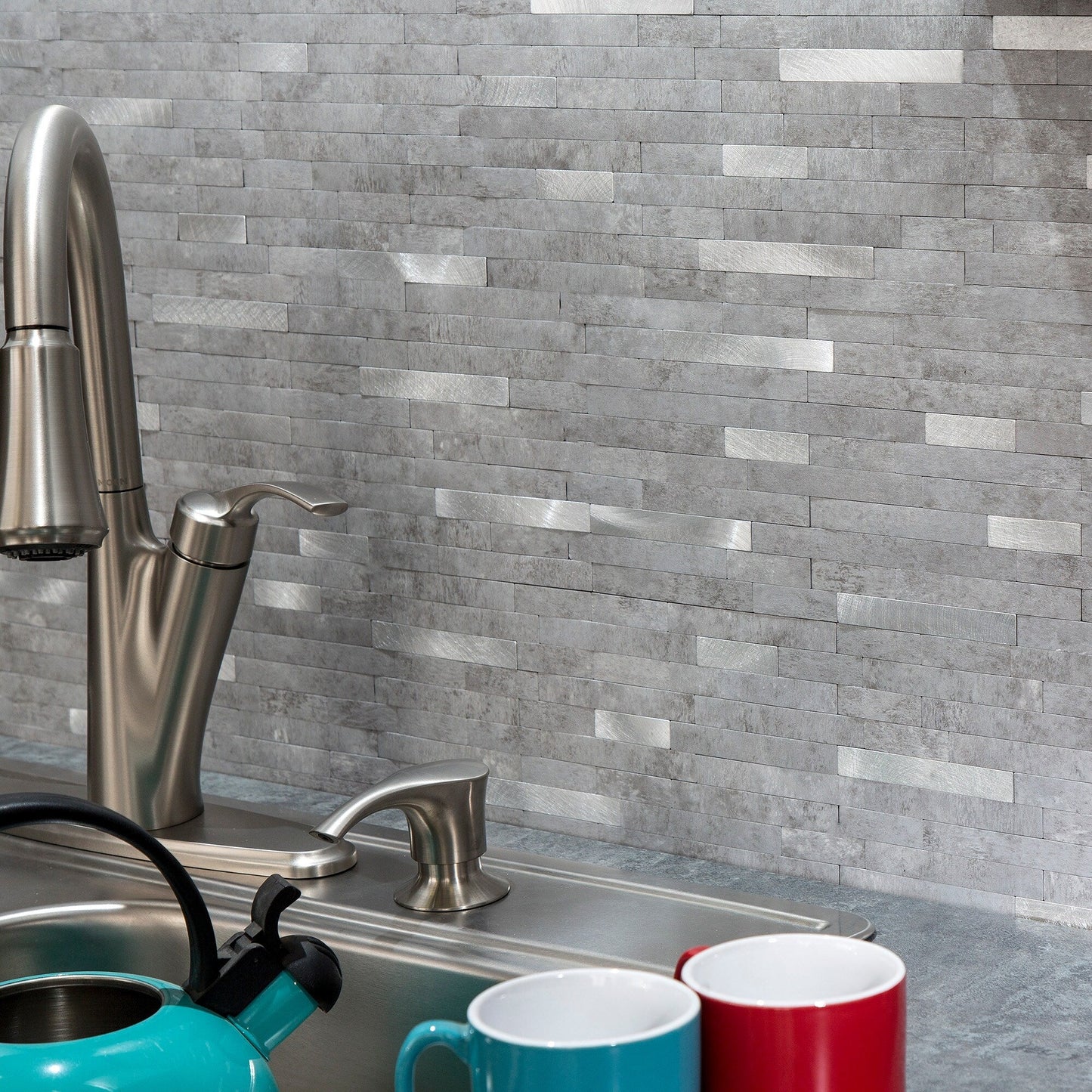 Carrelage mural adhésif Aspect Collage