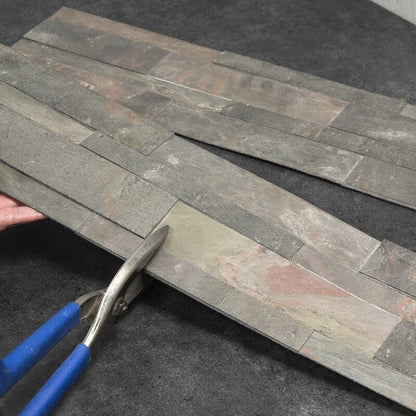 Carrelage de crédence de cuisine en pierre surélevée autocollante Aspect