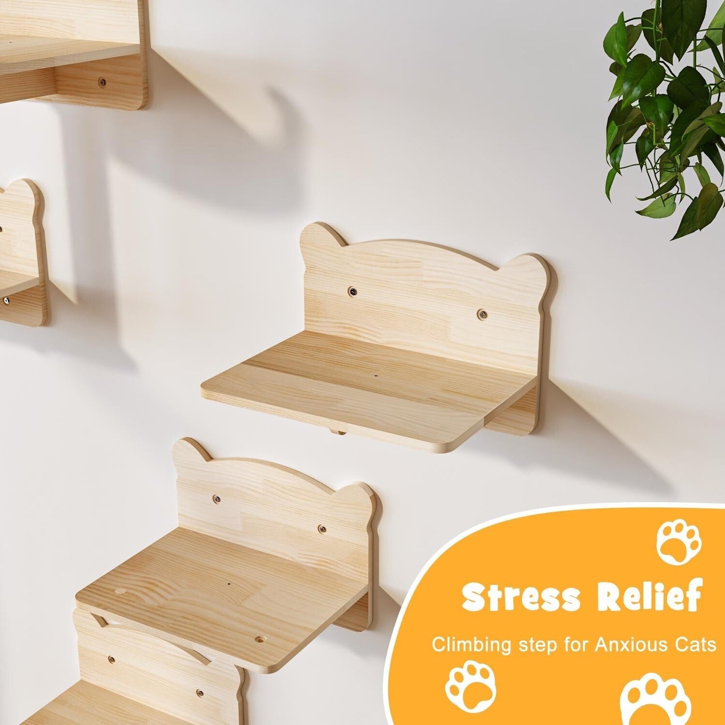 Système d'escalade mural pour chat en pin BOSSIN 9/16/18 pièces - Ensemble d'étagères murales avec lit pour chat, griffoir et tunnel