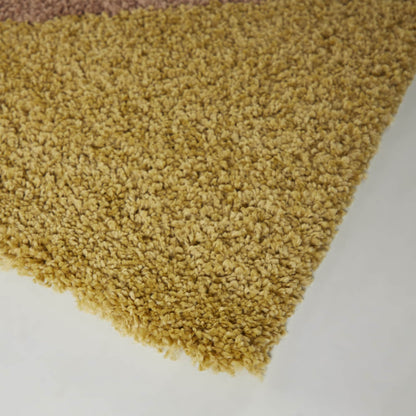 Tapis à poils longs Merril de style moderne du milieu du siècle, à blocs de couleurs