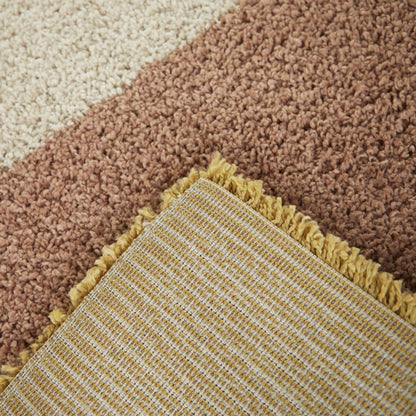 Tapis à poils longs Merril de style moderne du milieu du siècle, à blocs de couleurs