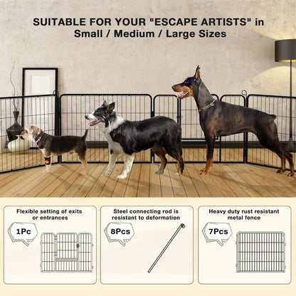 Parc pour chien Bossin, chenil, cage, clôture, parc d'exercice avec portes, 8/16/24 panneaux