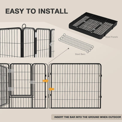 Parc pour chien Bossin, chenil, cage, clôture, parc d'exercice avec portes, 8/16/24 panneaux