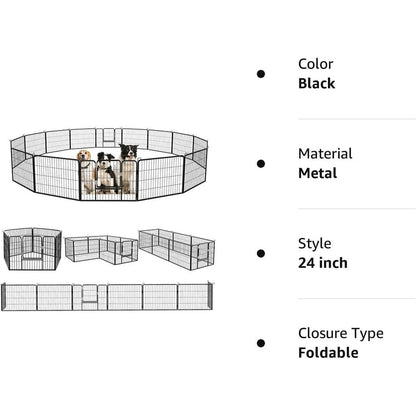 Parc pour chien Bossin, chenil, cage, clôture, parc d'exercice avec portes, 8/16/24 panneaux