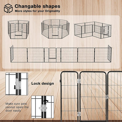 Parc pour chien Bossin, chenil, cage, clôture, parc d'exercice avec portes, 8/16/24 panneaux