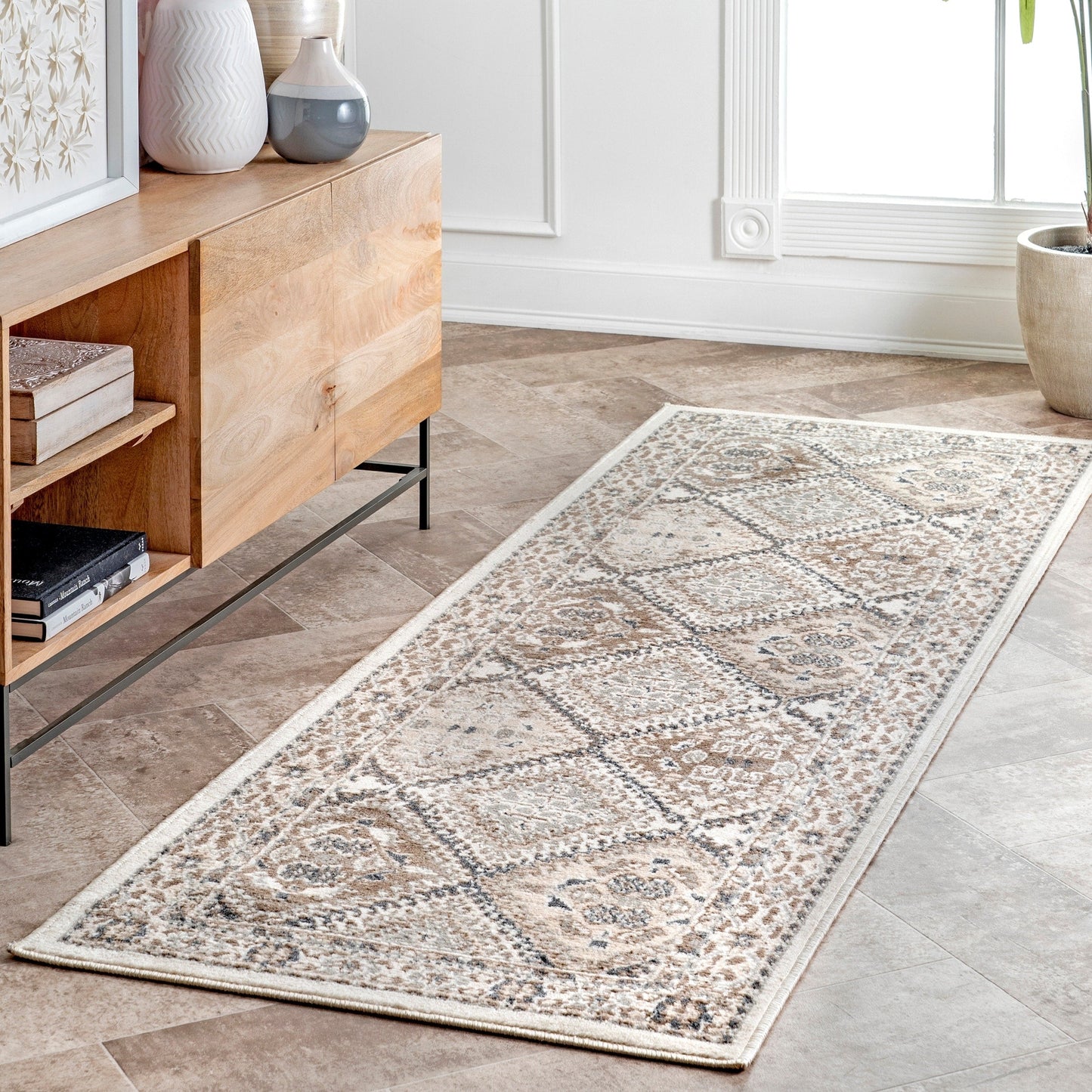 Tapis carrelé traditionnel Nuloom Becca