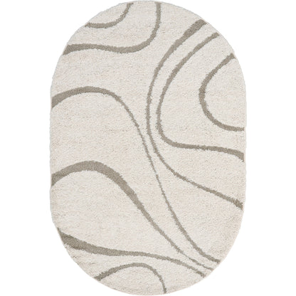 Tapis Shag contemporain Nuloom Krista à motifs tourbillonnants