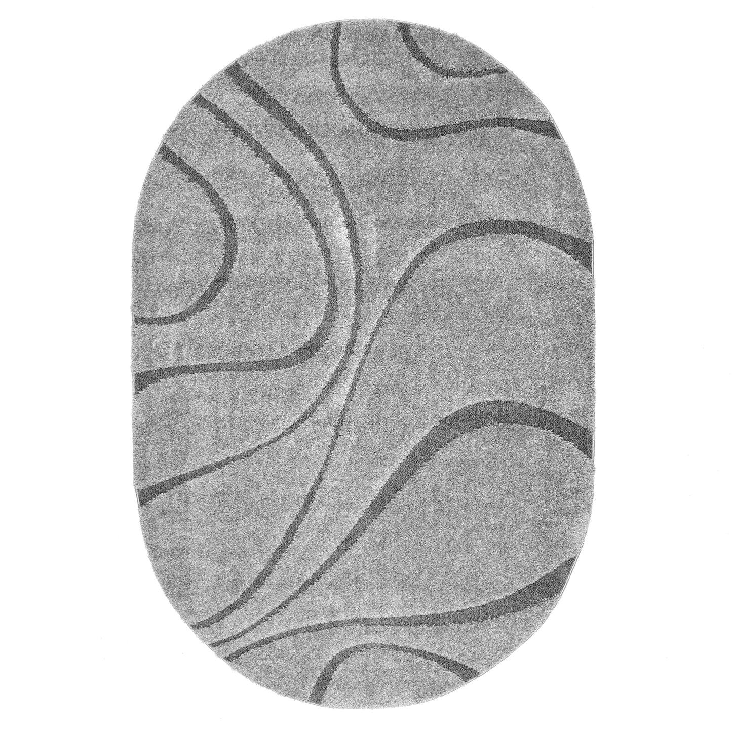 Tapis Shag contemporain Nuloom Krista à motifs tourbillonnants