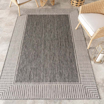 Tapis d'intérieur/extérieur classique à bordures Nuloom Leah
