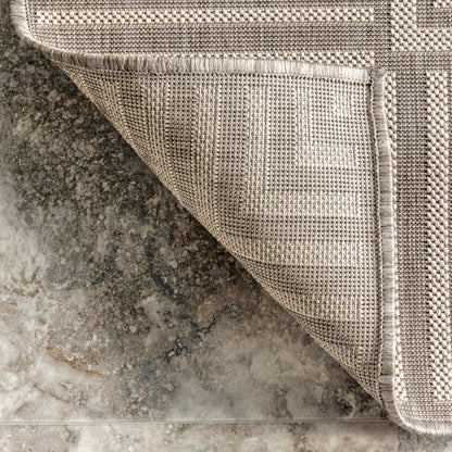 Tapis d'intérieur/extérieur classique à bordures Nuloom Leah