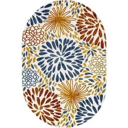 Tapis d'intérieur/extérieur à motif floral audacieux Nuloom Ronda