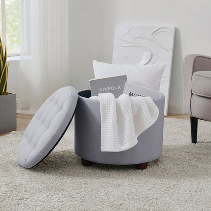 Donovan Tufted Round Storage Ottoman